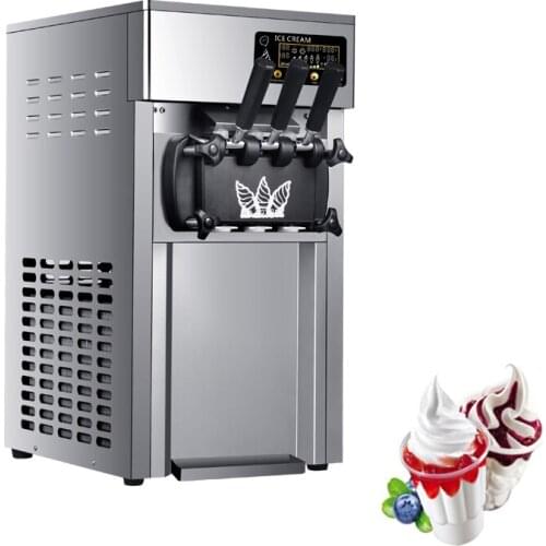 Desktop Small Soft Ice Cream Machine 3 Flavors With Ice Cream Machine Commercial Ice Cream Maker