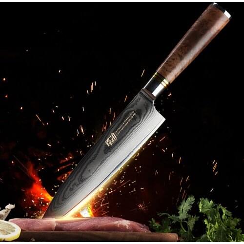 XSG Newest 8 Inch Damascus Chef Knife Japanese Vg10 Blade Gall Wood Handle 67 Layers Steel Forged Damascus Kitchen Knives