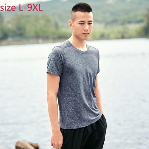 2019 New arrival T-shirt Mens Short Sleeve Super large Casual O-neck Knitted fashion plus size LXL2XL3XL4XL5XL6XL7XL8XL9XL
