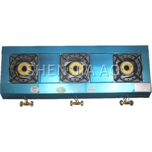 Medium High-pressure three-head furnace Commercial desktop stove Three-hole gas furnace Liquefied gas multi-head furnace 1PC