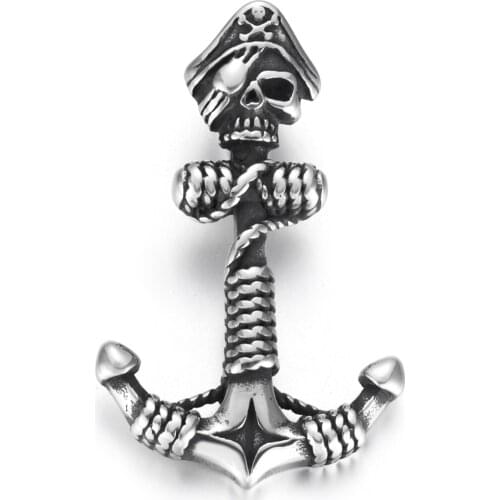 Stainless Steel Anchor Skull Pendant Polished DIY Neckalce Slide Pendants Bracelet Hook Accessories Jewelry Making Supplies