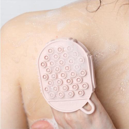 Body Scrubber Double-sided Soft PVC Exfoliating Body Brush for Bathroom Silicone Wash Body Exfoliating Back Brush Scrub Glove U3