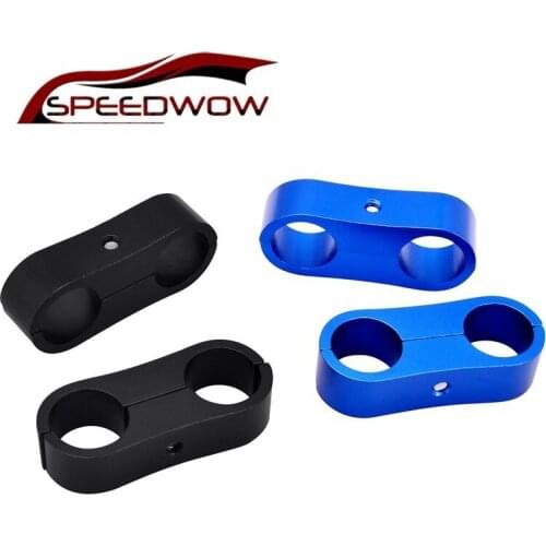 SPEEDWOW 2Pcs AN8 Oil Fuel Water Hose Turbo Aluminum Anodized Braided Hose Separator Clamp Fitting Adapter Car Accessories