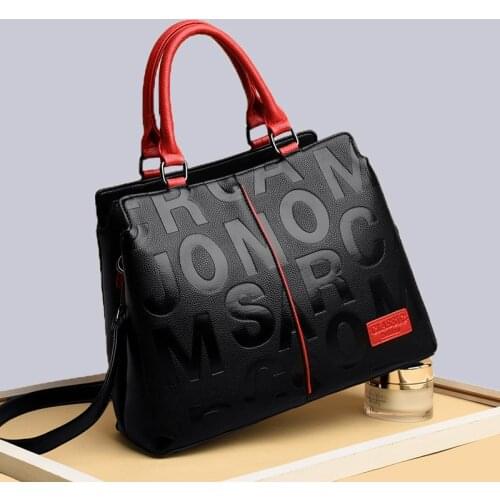 Ladies Quality Leather Letter Shoulder Bags for Women 2021 Luxury Handbags Women Bags Designer Fashion Large Capacity Tote Bag