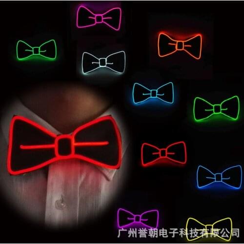 Bow Tie Led Luminous With Battery Bow Fancy Party Personality Tie (Constant Light-Slow Flashing-Fast Flashing-Off)