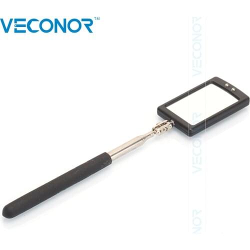 VECONOR Portable Telescoping Flexible Head Inspection Mirror with LED Light Adjustable 360 Degree Swivel Viewing Auto Hand Tools