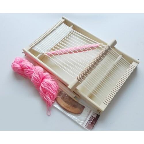 Large Size DIY Hand-Knitting Wooden Loom Toys Children Weaving Machine Intellectual Development Loom Toys(Random Color of Wool)