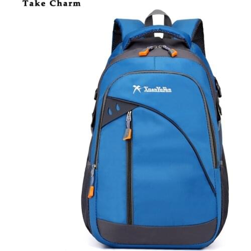 Womens Backpack 2020 New Fashion Simple Nylon Waterproof Travel Bag Male Sports Bag Student Schoolbag Black Pink Blue