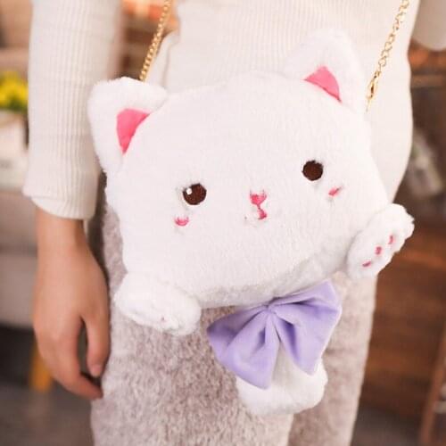 1pc 25 CM Kawaii Cat Plush Backpack Plush Dolls Shoulder bag Stuffed Cartoon Toy Children Gift Kids Toy For Girls
