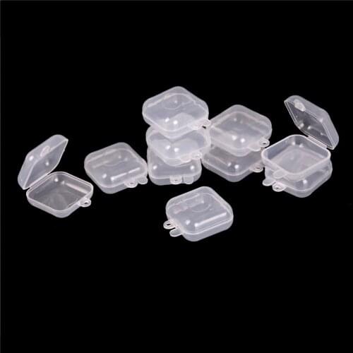 10pcs Mini Clear Plastic Small Box Jewelry Earplugs Storage Box Case Container Bead Makeup Transparent Organizer Gift boxes
