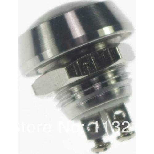 12mm OD Stainless Steel Momentary 1NO Push Button Switch Round Screw Terminals Waterproof