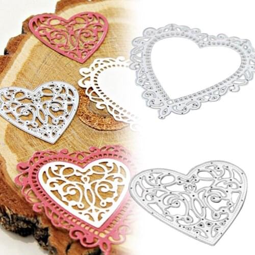 2pcs Lace Love Heart Metal Cutting Dies Stencils For DIY Scrapbooking Decorative Embossing Handcraft Die Cutting Template
