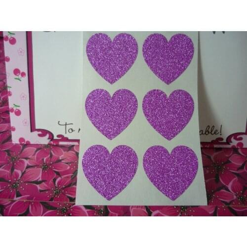3.8cm Glitter Hot Pink Heart Stickers
