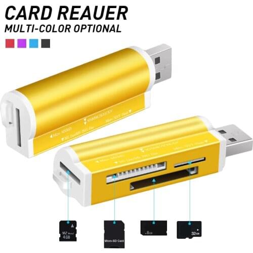 4 in 1 Micro USB 2.0 Memory Card Reader usb Adapter for Micro SD card TF M2 MMC MS PRO Multi-function Card Reader