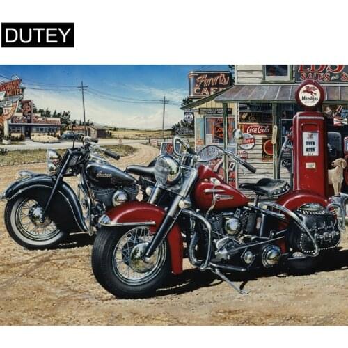 Full Square/Round Drill 5D DIY Diamond Painting "Moto" Embroidery Cross Stitch Mosaic Home Decor Gift JCC