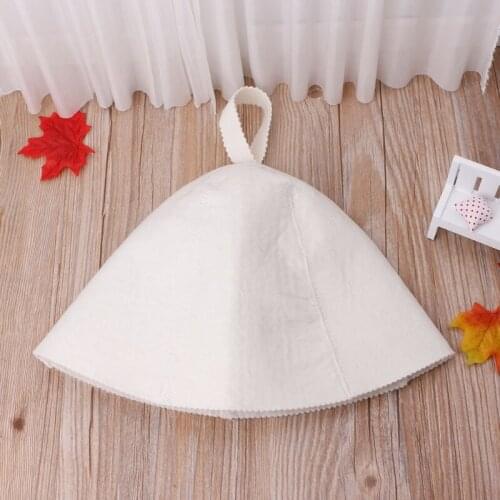 White Wool Sauna Hat Anti Heat Cap For Bath House Head Protector Russian Style