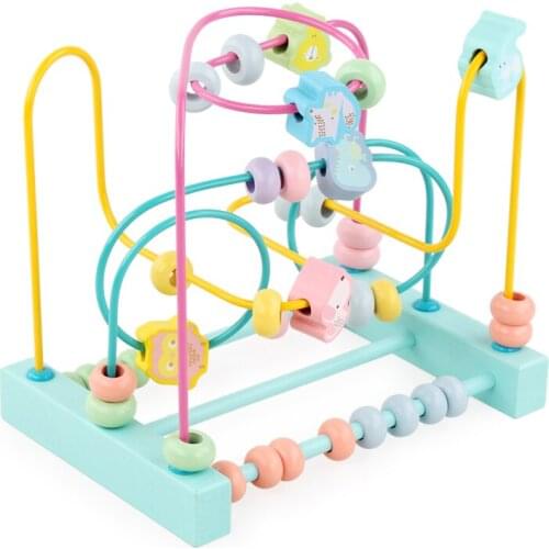 Montessori Kids Wooden Toys Maze Circles Around Beads Abacus Math Toys Puzzle Kids Early Education Toys Baby Birthday Gifts