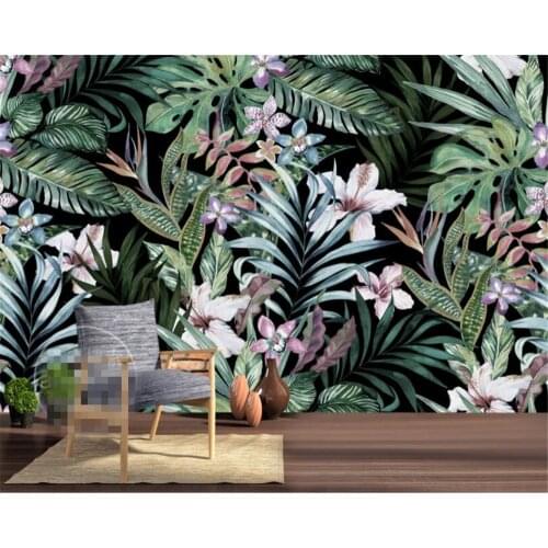 Custom Room background decoration Wallpaper European Style Retro Hand Tropical rain forest Photo mural wallpaper Beibehang