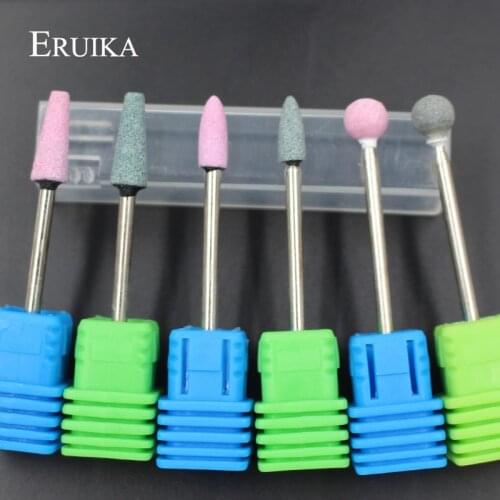 ERUIKA 6PC Ceramic Stone Nail Drill Bit Electric Mills Cutter For Manicure Machine Nail Drill Accessories Pedicure Nail Tools
