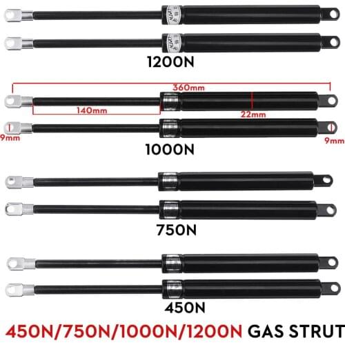 2pcs 450N / 750N / 1000N / 1200N 36cm Gas Struts Bonnet Hood Tailgate Shock Lift Strut Support Storage Bed Gas Spring Car Bus RV