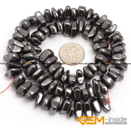 Hematite: 10-12mm Freeform Black Hematite Beads Natural Stone Beads DIY Beads For Bracelet Making Strand 15" Free Shipping
