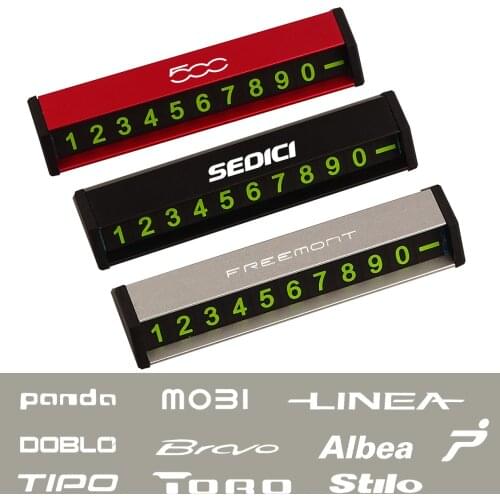 Car temporary Parking Card Rotate phone Number Card Park For Fiat 500 Panda MoBL LINEA DOBLO TORO Bravo Toro Albea Talento punto