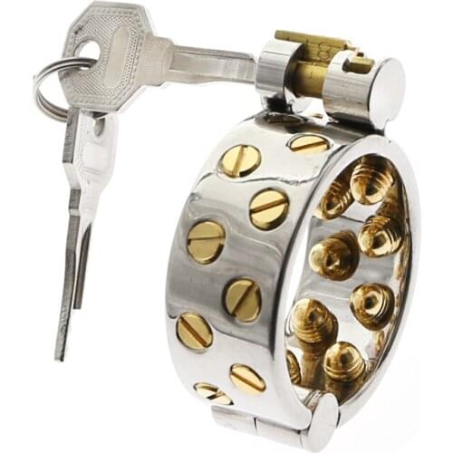 KALIS TEETH 2 Rows Spikes Cock Cage Penis Ring Chastity Belt Device Ball Stretcher Scrotum Pendant Male Torture Sex Toy For Men