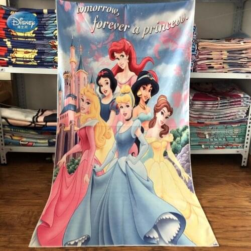 Disney Belle Princess Bath Towel Soft Breathable Children Baby Kids Girls Adult Cinderella Snow White Rapunzel Beach Towel Gift