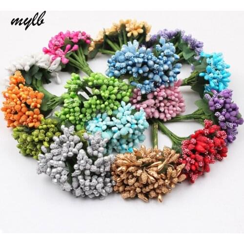 Mylb Berries Artificial Stamen Craft flower For bouquet bride spent material DIY Wreath For Wedding Decoration 144PCS/lot