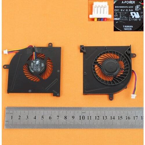 New Laptop Cooling Fan for MSI GS63VR GS73VR Black Blades(For CPU Fan,Original) PN:BS5005HS-U2F