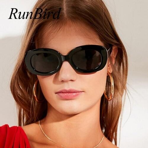 RunBird Luxury Oval Sunglasses Women Brand Designer PC Frame Sun Glasses Men Classic Female Shades Male Fashion Eyewear 5257R