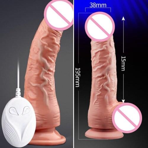 Huge Soft Realistic Dildo With Suction Cup Women Gay Masturbator Smart Vibrator Heating Vaginal Anual Stimulation Adult Sex Toys