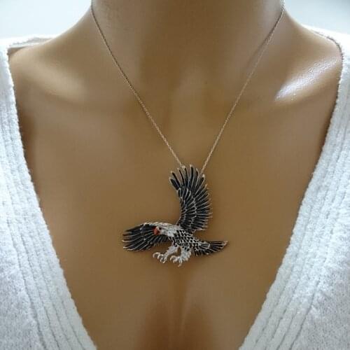 Eagle Necklace 925 Sterling Silver Wild Animal Necklace