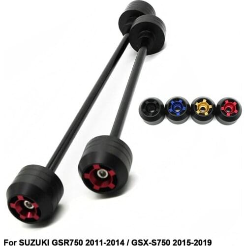 Front Rear Swing Arm Wheel Protector Axle Fork Crash Slider For SUZUKI GSR750 2011-2014 / GSX-S750 2015-2019 Motorcycle Clasic