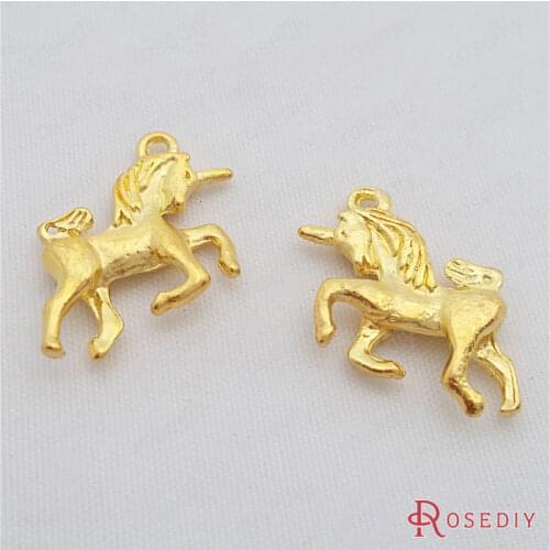 Wholesale 24*17mm Gold color Unicorn Horse Zinc Alloy Charms Pendants Diy Jewelry Findings Accessories 20 pieces(JM7350)