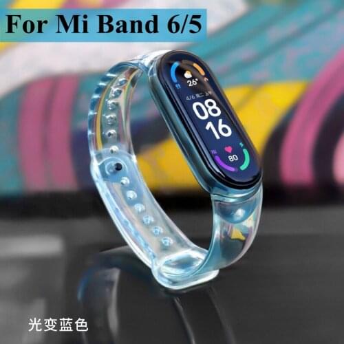 Clear Strap For Xiaomi Mi Band 6 5 Bracelet Replacement Silicone Wrist Wristbands for Ximi Xiomi Miband 5 6 Mi5 Mi6 Straps