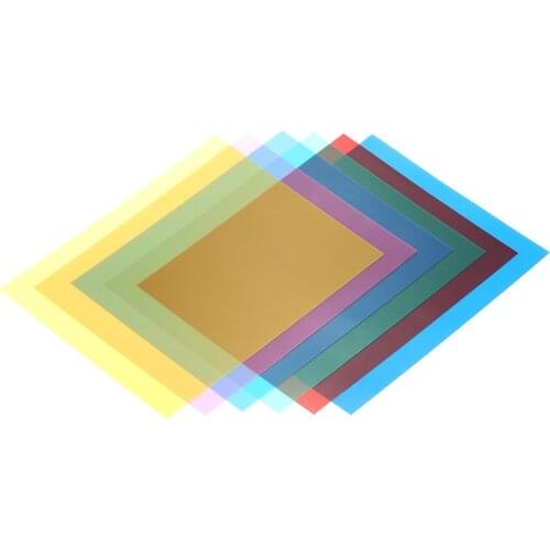 6pcs 25 * 20cm Transparent Lighting 6 Color Correction Gel Sheets Filters Set for Flash Light Speedlite (Red/ Blue/ Green/ etc)