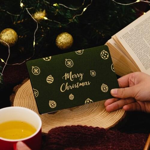 Christmas Blessings Greeting Card Gift Envelope Retro Style Message Handwritten Card Folding Type Christmas Decorations