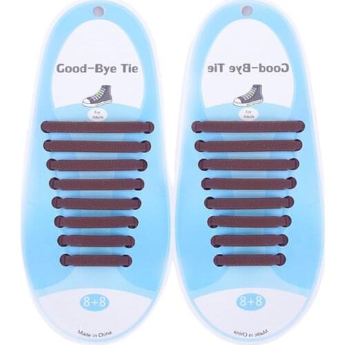 16Pcs Adult Kid Lazy No Tie Silicone Shoelaces Waterproof Elastic Wash-Free Rainbow Shoe Laces for Casual Sneakers Running Boots