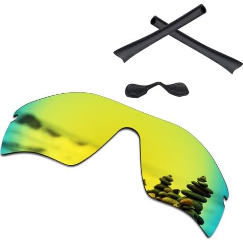 SmartVLT Gold Polarized Replacement Lenses and Black Rubber Kit for Oakley Radar Path Sunglasses