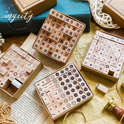 Vintage Basic Numeric Character Stamp DIY Wooden Rubber Stamps for Scrapbooking Stationery Scrapbooking Standard Stamp