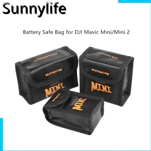 Sunnylife Explosion-proof Battery Battery Safe Bag Protective Storage Bag for DJI Mavic Mini /Mini 2 Battery Accessories