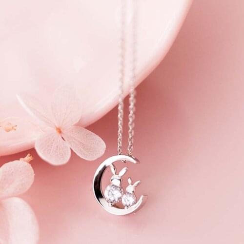 New 2020 Japan Small Fresh Cute Rabbit Zircon Choker Necklace For Women Color Summer Pendants Neckalces Fashion Jewelry Gifts