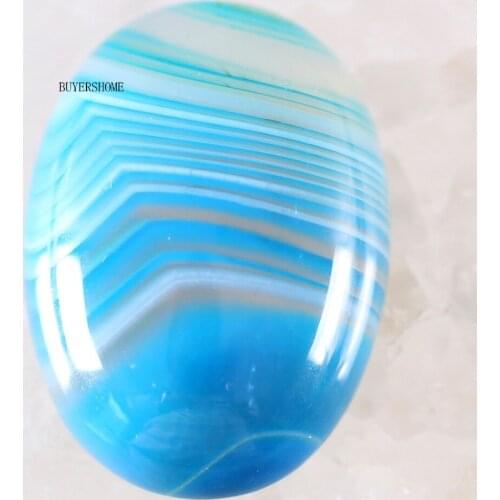 1Pair CAB Cabochon 22x30MM Oval Natural Stone Bead For Making Necklace Bracelet Earrings Blue Veins Onyx K536