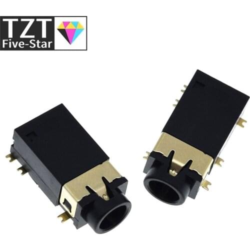 10PCS 3.5 MM headphone socket Audio socket PJ-342 Surface mounted 6 feet Double track gold plated PJ342