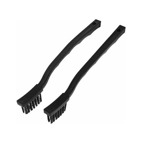 2 Pcs Black Plastic Nonslip Grip ESD Conductive Brush PCB Cleaner 6.5"