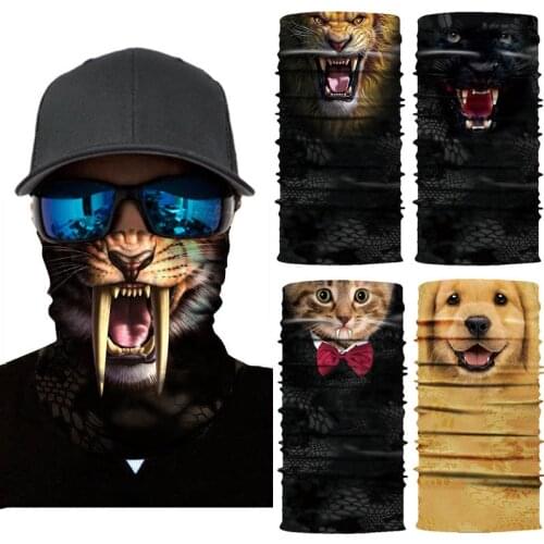 3D Animal Seamless Magic Scarf Multifunctional Bandana Neck Warmer Women Men Fishing Bicycle Cycling Headband Balaclava