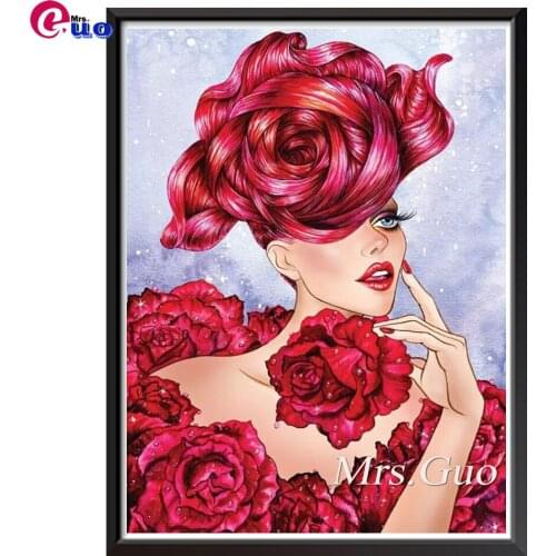 5D Diamond Painting Elegant Lady beauty Woman Cross Stitch Needlework Diamond Embroidery Portrait Mosaic Rhinestones Home Decor