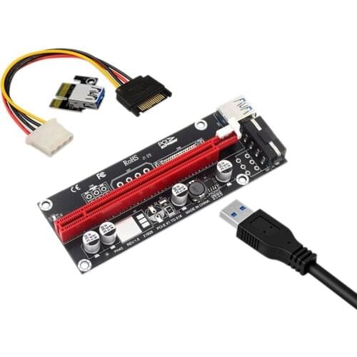 6 Pcs PCI-E Adapter Card PCI-E 1X to 16X 4 Pin USB External Graphics Card Expansion Card for Bitcoin Mining Machines