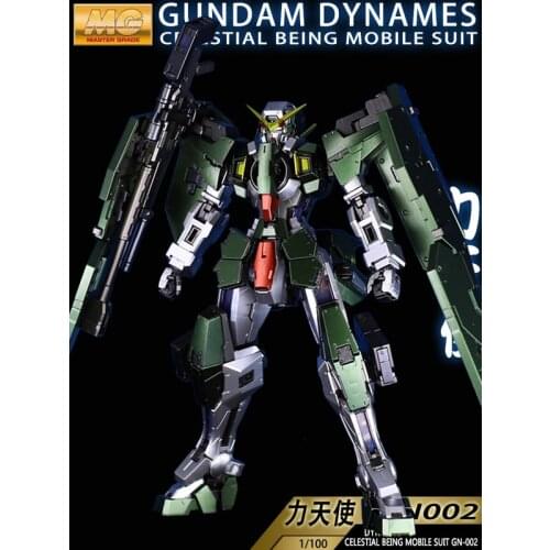 BANDAI MG 1/100 GN-002 Dynames Gundam Metal Colored Force Angel 00 As High As Boy Gift for Assembly Model Action Toy Figures
